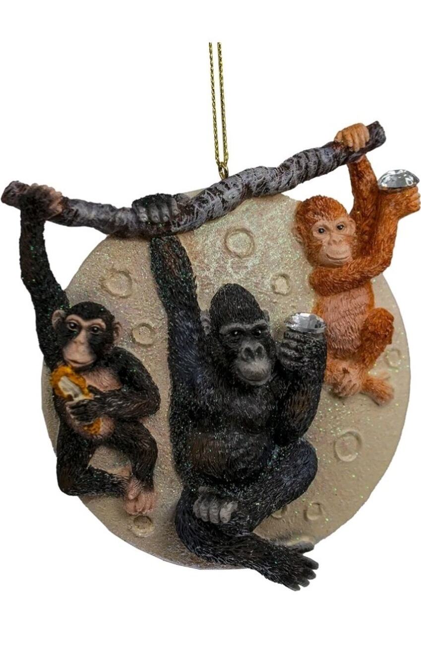 KSA Adler Gorilla, Hanging On Branch Acrylic-diamonds Hanging Ornament 4-inch